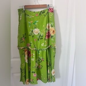 PAPAYA Floral Green Maxi  Skirt Size Large